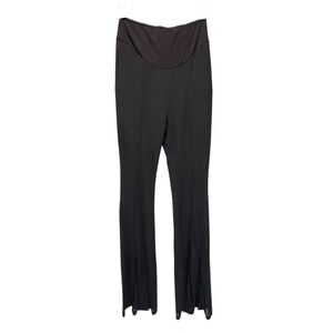 Kaylee‎ Kollection Black High Waisted Flare Pants V-Waist Seam Front Size M